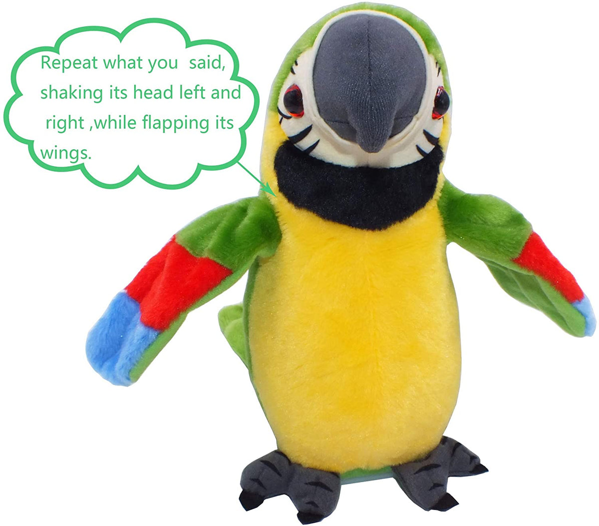 Talking Parrot- Plush Toy-Repeats What You Say