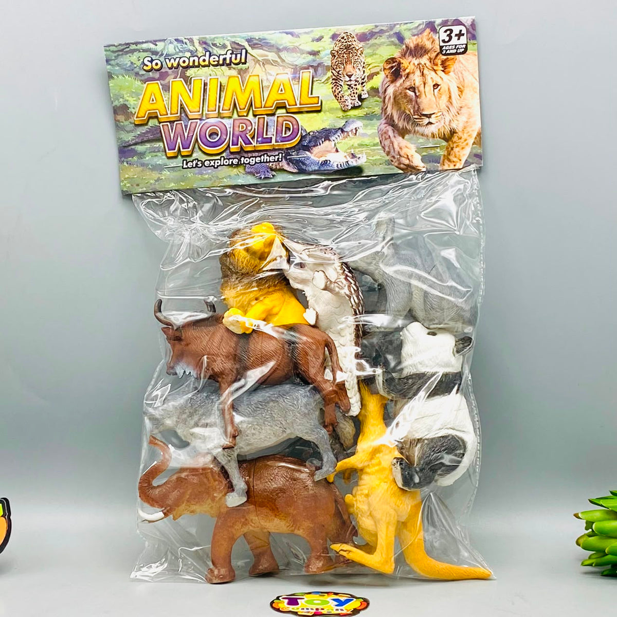 7Pcs Kids Premium Wild Animal World