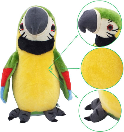 Talking Parrot- Plush Toy-Repeats What You Say