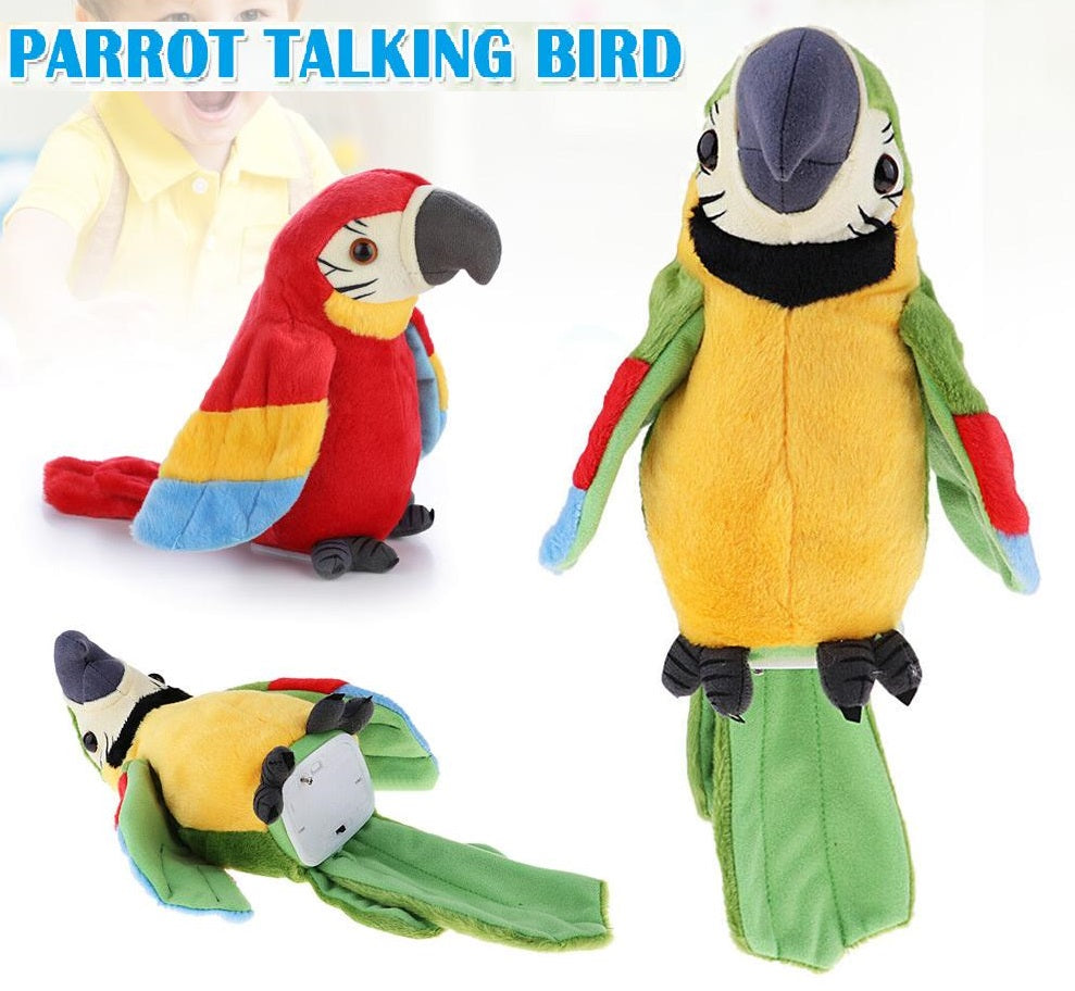 Talking Parrot- Plush Toy-Repeats What You Say