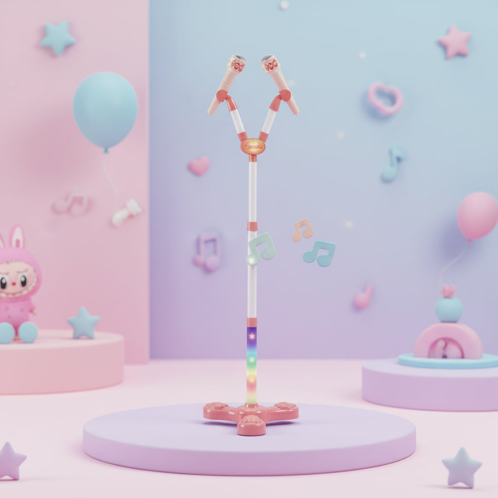 Kids Labubu Dual Microphone With Stand