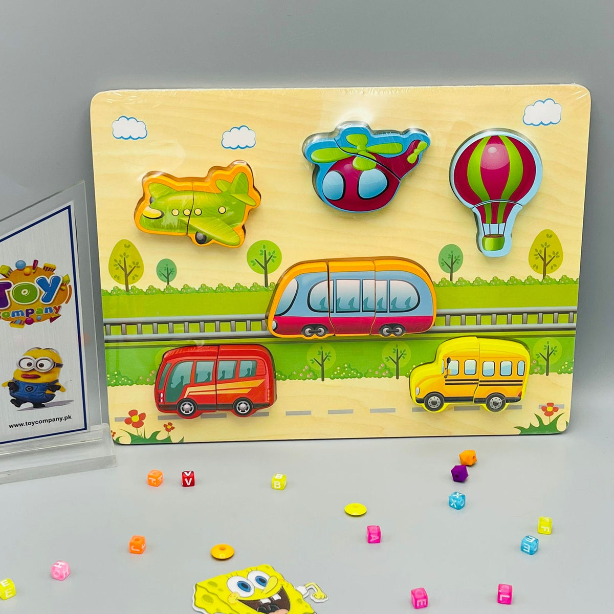 Wooden Educational Vehicle Puzzle Board
