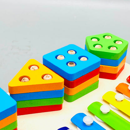 Wooden Montessori Xylophone & Shapes Column