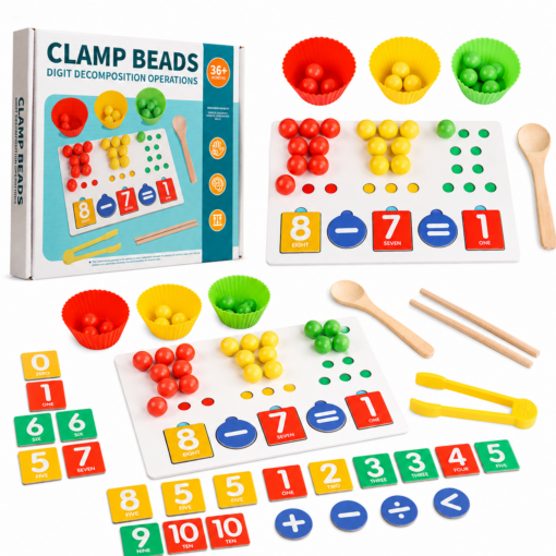 Wooden Montessori Clamp Beads Board